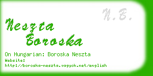 neszta boroska business card